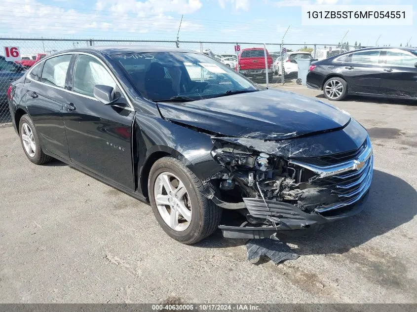 1G1ZB5ST6MF054551 2021 Chevrolet Malibu Fwd Ls