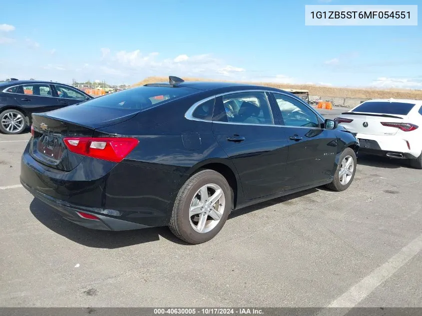 2021 Chevrolet Malibu Fwd Ls VIN: 1G1ZB5ST6MF054551 Lot: 40630005