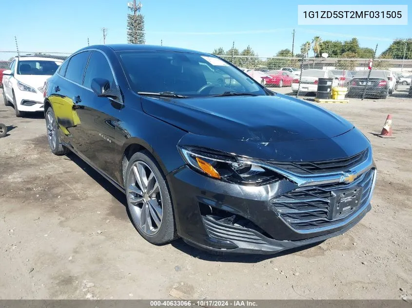 2021 Chevrolet Malibu Fwd Lt VIN: 1G1ZD5ST2MF031505 Lot: 40633066