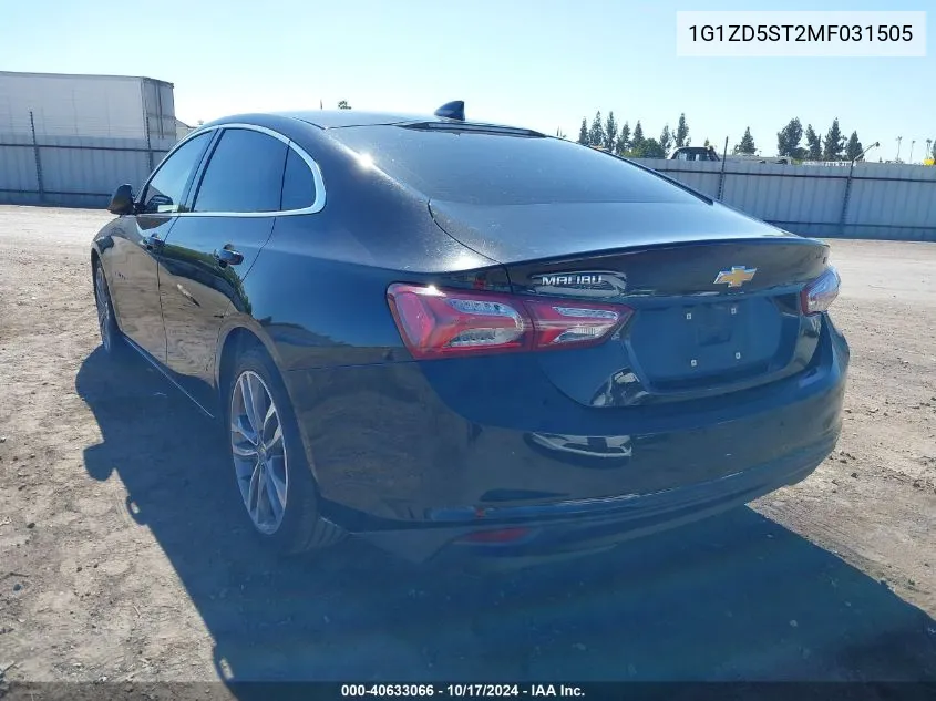 2021 Chevrolet Malibu Fwd Lt VIN: 1G1ZD5ST2MF031505 Lot: 40633066