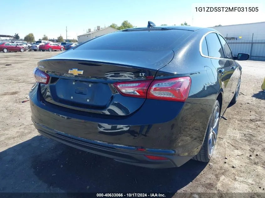 2021 Chevrolet Malibu Fwd Lt VIN: 1G1ZD5ST2MF031505 Lot: 40633066