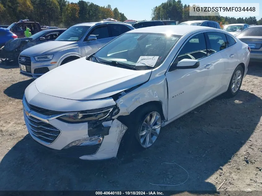 2021 Chevrolet Malibu Fwd Lt VIN: 1G1ZD5ST9MF034448 Lot: 40640103