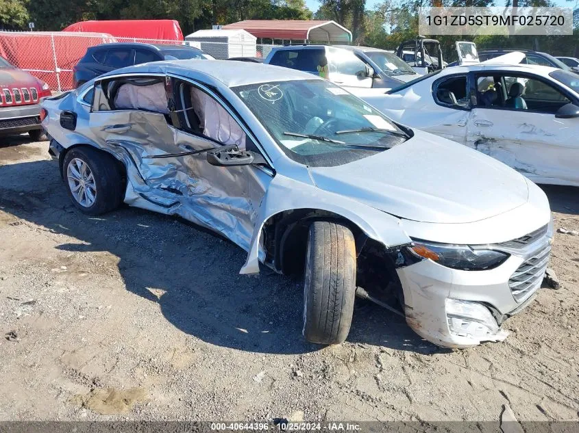 2021 Chevrolet Malibu Fwd Lt VIN: 1G1ZD5ST9MF025720 Lot: 40644396