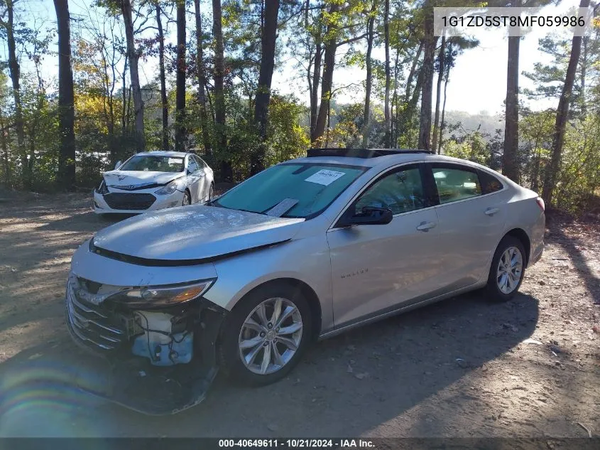 2021 Chevrolet Malibu Lt VIN: 1G1ZD5ST8MF059986 Lot: 40649611