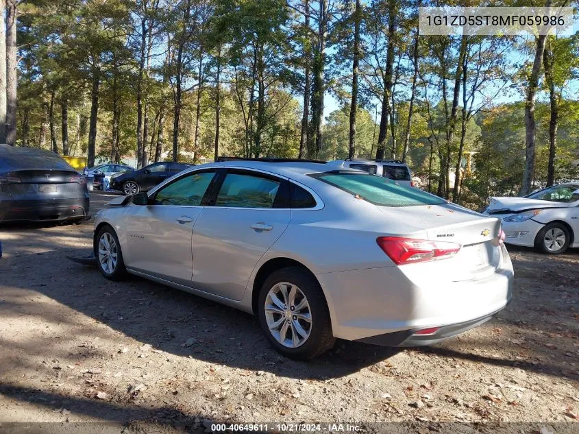 2021 Chevrolet Malibu Lt VIN: 1G1ZD5ST8MF059986 Lot: 40649611