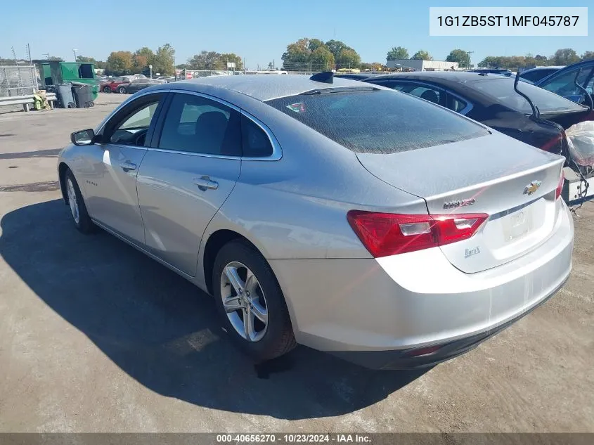 2021 Chevrolet Malibu Fwd Ls VIN: 1G1ZB5ST1MF045787 Lot: 40656270