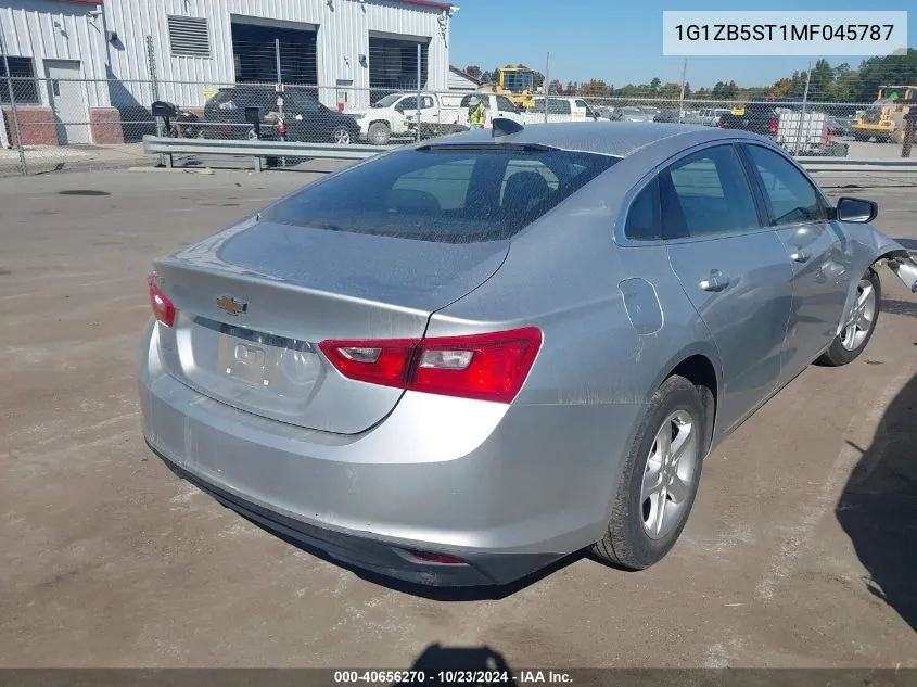 1G1ZB5ST1MF045787 2021 Chevrolet Malibu Fwd Ls