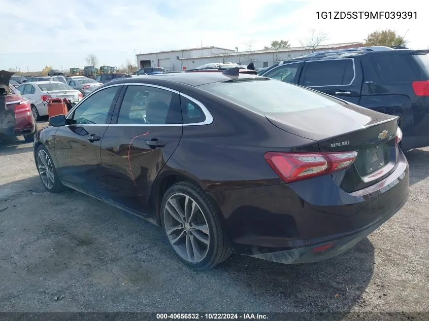 2021 Chevrolet Malibu Fwd Lt VIN: 1G1ZD5ST9MF039391 Lot: 40656532