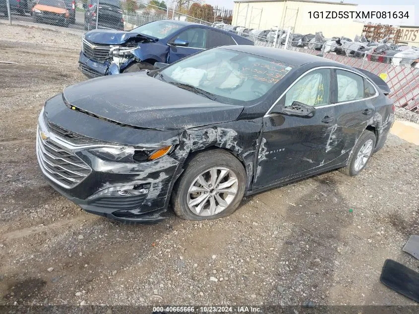 2021 Chevrolet Malibu Fwd Lt VIN: 1G1ZD5STXMF081634 Lot: 40665666