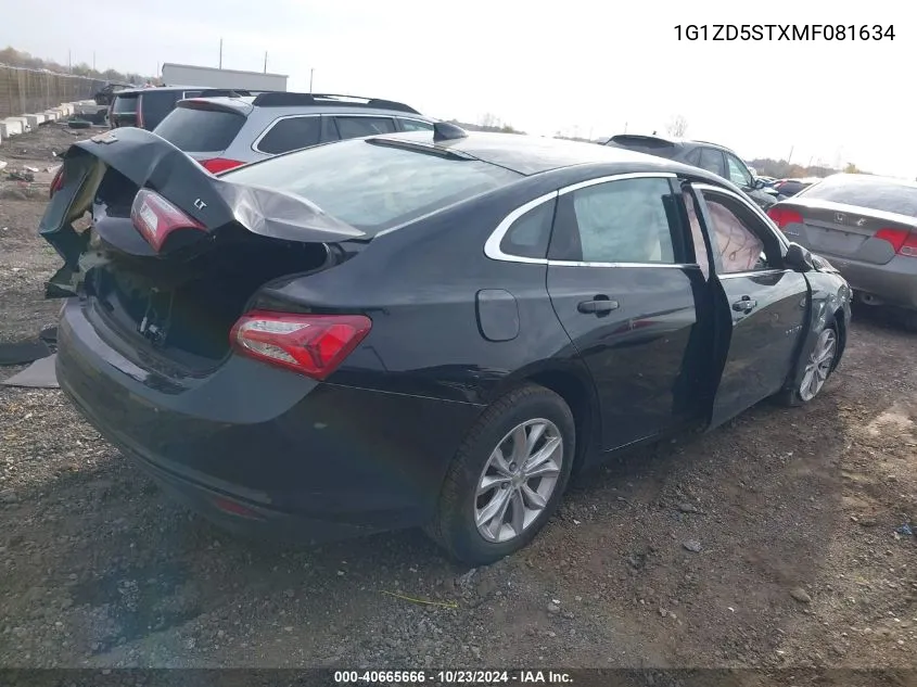 2021 Chevrolet Malibu Fwd Lt VIN: 1G1ZD5STXMF081634 Lot: 40665666