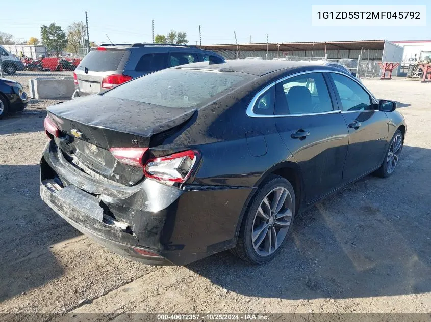 2021 Chevrolet Malibu Fwd Lt VIN: 1G1ZD5ST2MF045792 Lot: 40672357