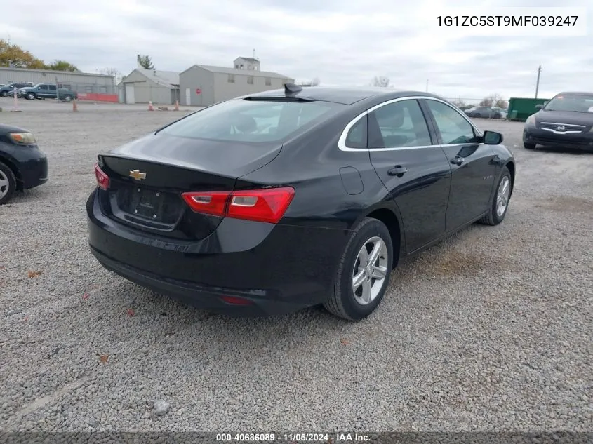 2021 Chevrolet Malibu Fwd 1Fl VIN: 1G1ZC5ST9MF039247 Lot: 40686089