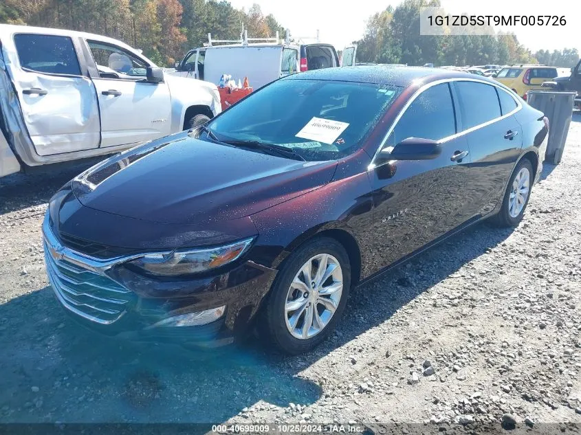 2021 Chevrolet Malibu Fwd Lt VIN: 1G1ZD5ST9MF005726 Lot: 40699009