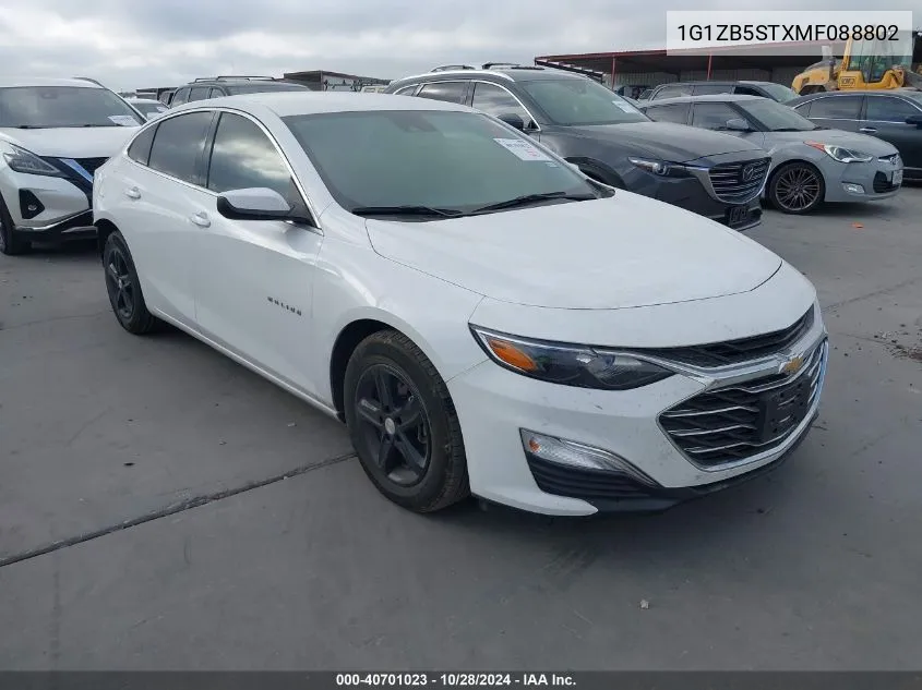 2021 Chevrolet Malibu Fwd Ls VIN: 1G1ZB5STXMF088802 Lot: 40701023