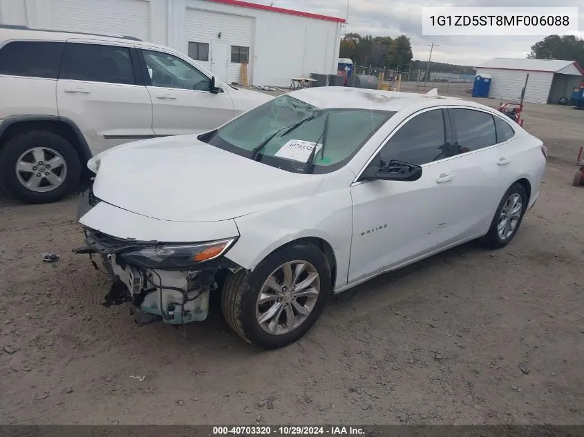 2021 Chevrolet Malibu Fwd Lt VIN: 1G1ZD5ST8MF006088 Lot: 40703320