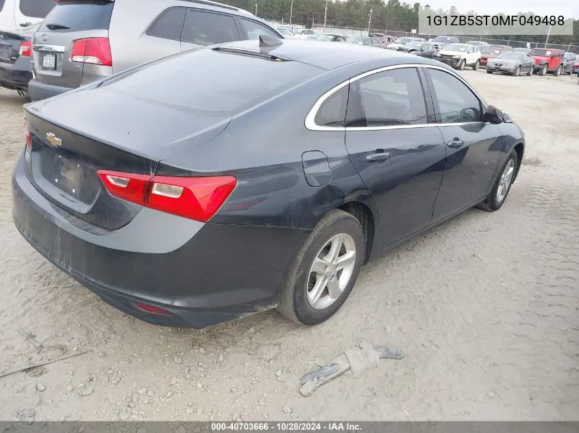 2021 Chevrolet Malibu Fwd Ls VIN: 1G1ZB5ST0MF049488 Lot: 40703666