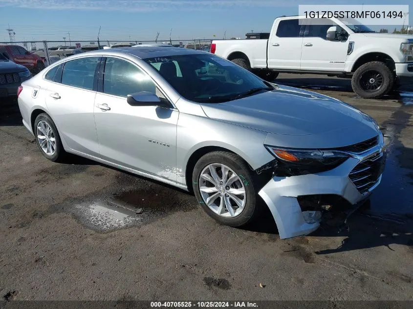 2021 Chevrolet Malibu Fwd Lt VIN: 1G1ZD5ST8MF061494 Lot: 40705525