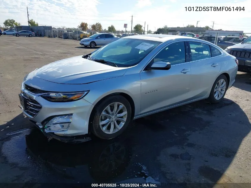 2021 Chevrolet Malibu Fwd Lt VIN: 1G1ZD5ST8MF061494 Lot: 40705525