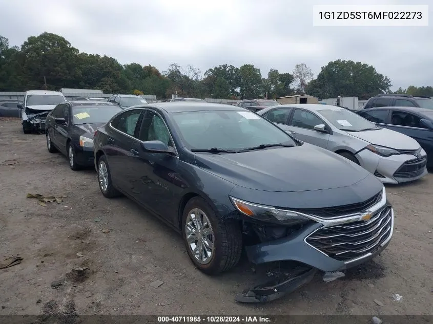 2021 Chevrolet Malibu Fwd Lt VIN: 1G1ZD5ST6MF022273 Lot: 40711985