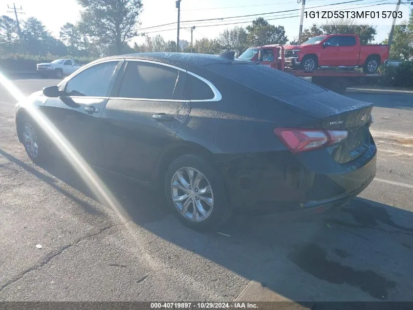 2021 Chevrolet Malibu Fwd Lt VIN: 1G1ZD5ST3MF015703 Lot: 40719897