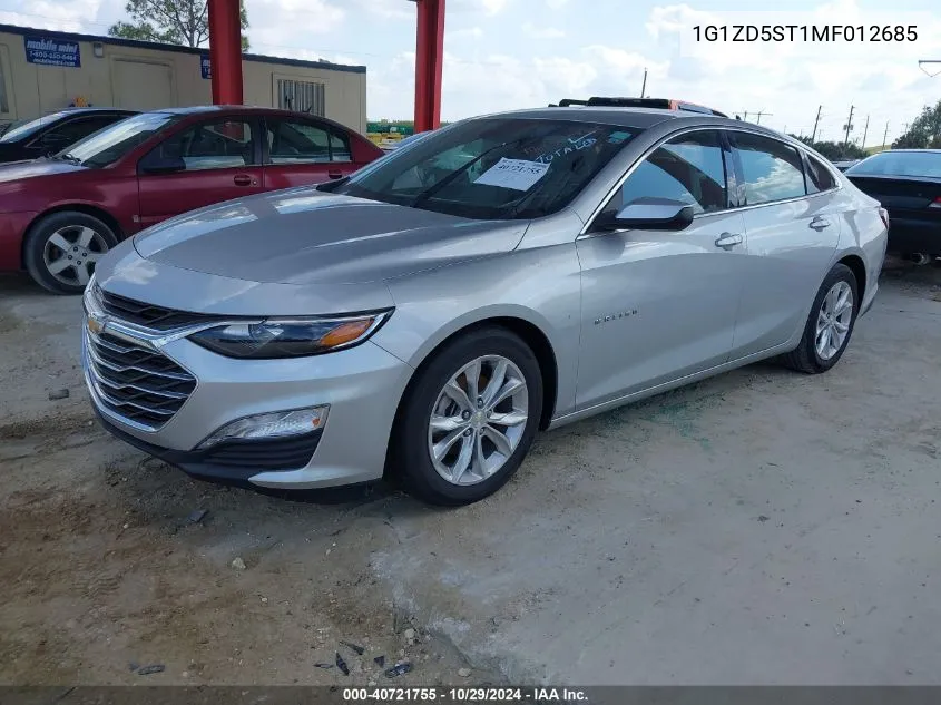 2021 Chevrolet Malibu Fwd Lt VIN: 1G1ZD5ST1MF012685 Lot: 40721755