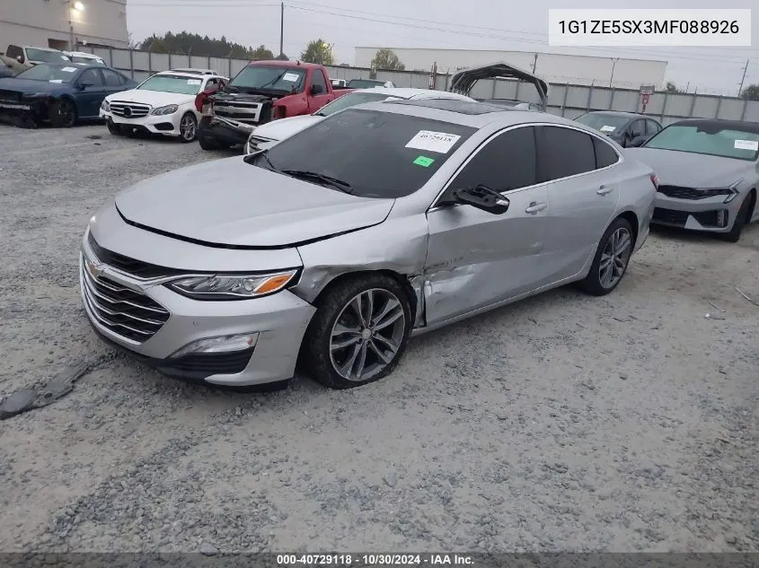 2021 Chevrolet Malibu Fwd Premier VIN: 1G1ZE5SX3MF088926 Lot: 40729118