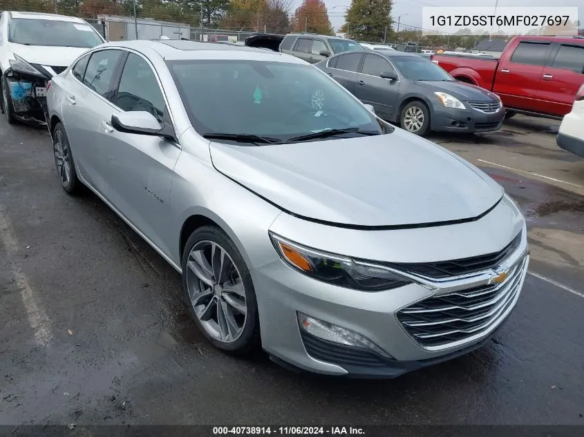 2021 Chevrolet Malibu Fwd Lt VIN: 1G1ZD5ST6MF027697 Lot: 40738914