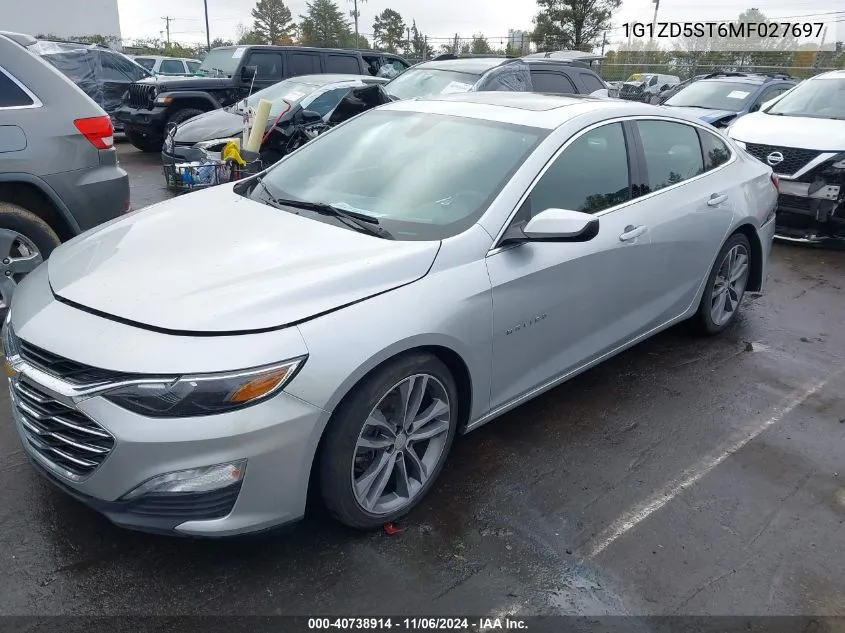 2021 Chevrolet Malibu Fwd Lt VIN: 1G1ZD5ST6MF027697 Lot: 40738914