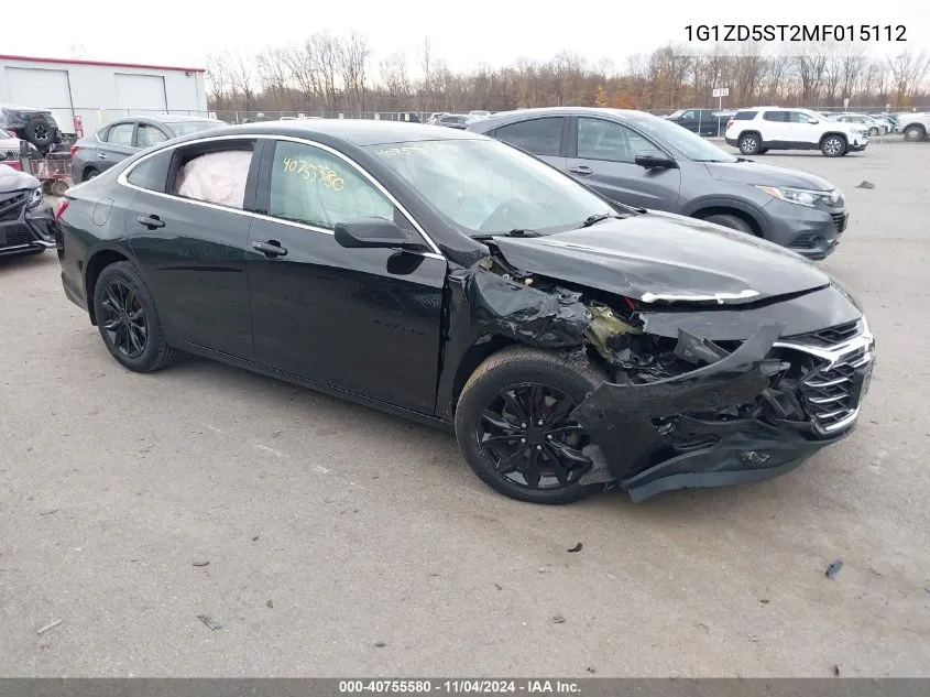 2021 Chevrolet Malibu Fwd Lt VIN: 1G1ZD5ST2MF015112 Lot: 40755580