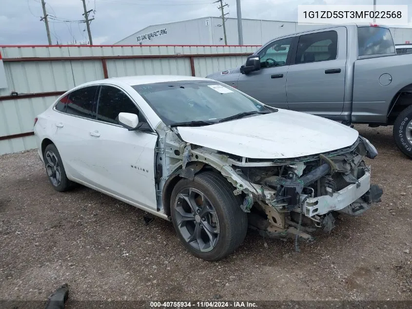 2021 Chevrolet Malibu Fwd Lt VIN: 1G1ZD5ST3MF022568 Lot: 40755934