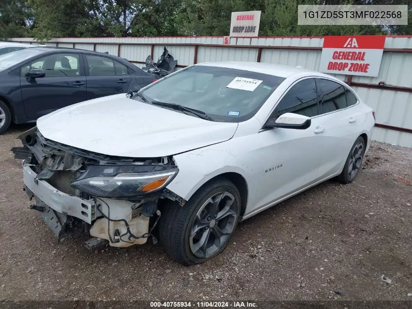 2021 Chevrolet Malibu Fwd Lt VIN: 1G1ZD5ST3MF022568 Lot: 40755934