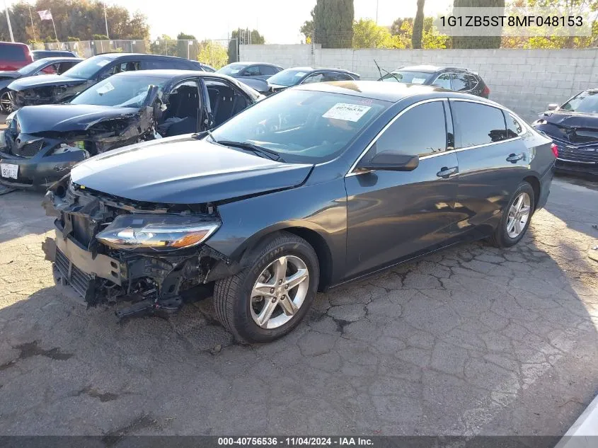 2021 Chevrolet Malibu Fwd Ls VIN: 1G1ZB5ST8MF048153 Lot: 40756536