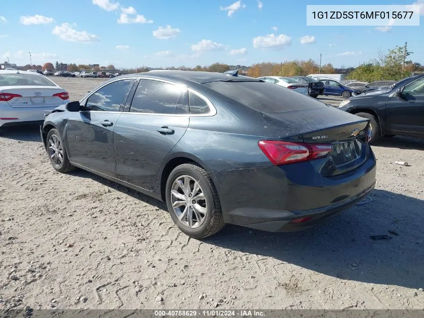 2021 Chevrolet Malibu Fwd Lt VIN: 1G1ZD5ST6MF015677 Lot: 40758629