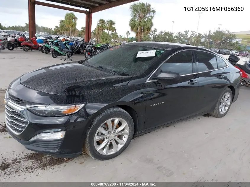 2021 Chevrolet Malibu Fwd Lt VIN: 1G1ZD5ST6MF056360 Lot: 40769200