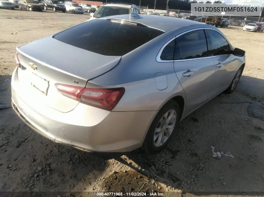 2021 Chevrolet Malibu Fwd Lt VIN: 1G1ZD5ST0MF051624 Lot: 40771965