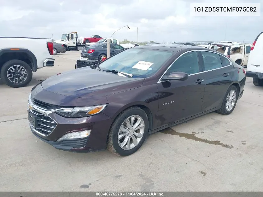 2021 Chevrolet Malibu Fwd Lt VIN: 1G1ZD5ST0MF075082 Lot: 40775278