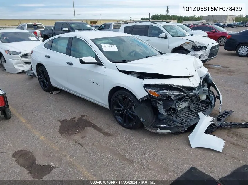 2021 Chevrolet Malibu Fwd Lt VIN: 1G1ZD5ST5MF078429 Lot: 40784868