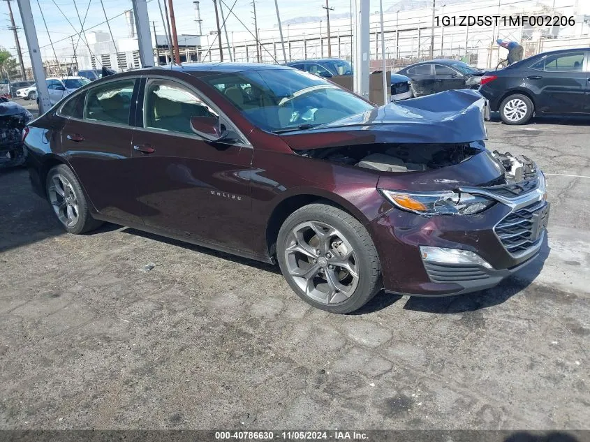 2021 Chevrolet Malibu Fwd Lt VIN: 1G1ZD5ST1MF002206 Lot: 40786630