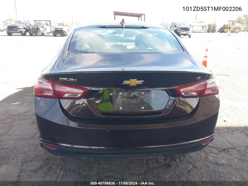 2021 Chevrolet Malibu Fwd Lt VIN: 1G1ZD5ST1MF002206 Lot: 40786630