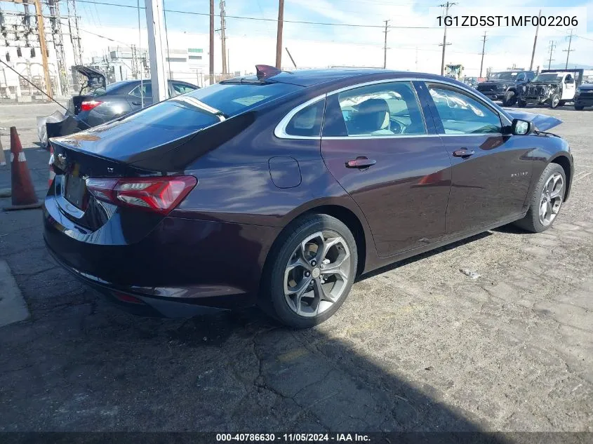 2021 Chevrolet Malibu Fwd Lt VIN: 1G1ZD5ST1MF002206 Lot: 40786630