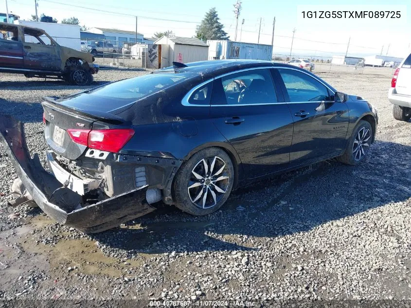 2021 Chevrolet Malibu Fwd Rs VIN: 1G1ZG5STXMF089725 Lot: 40787687