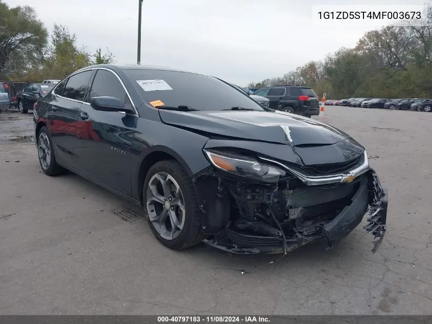 2021 Chevrolet Malibu Fwd Lt VIN: 1G1ZD5ST4MF003673 Lot: 40797183