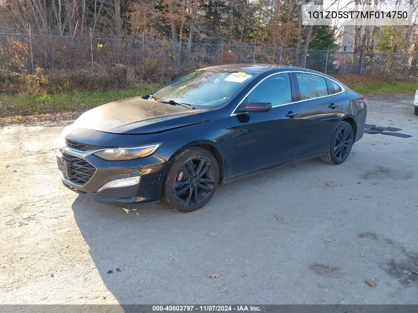 2021 Chevrolet Malibu Fwd Lt VIN: 1G1ZD5ST7MF014750 Lot: 40803797