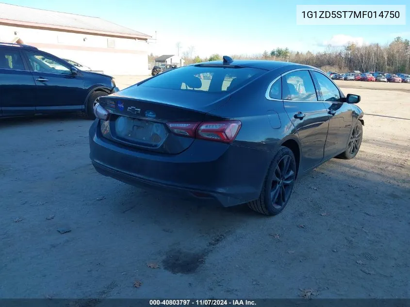 2021 Chevrolet Malibu Fwd Lt VIN: 1G1ZD5ST7MF014750 Lot: 40803797