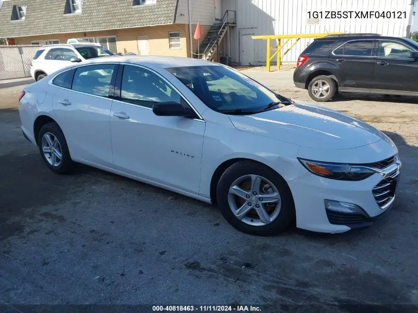 2021 Chevrolet Malibu Fwd Ls VIN: 1G1ZB5STXMF040121 Lot: 40818463