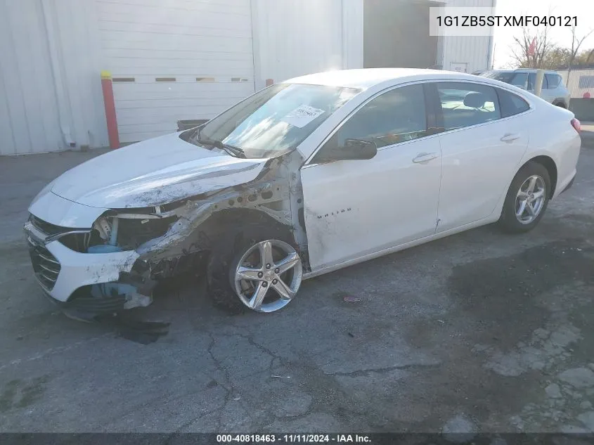 2021 Chevrolet Malibu Fwd Ls VIN: 1G1ZB5STXMF040121 Lot: 40818463