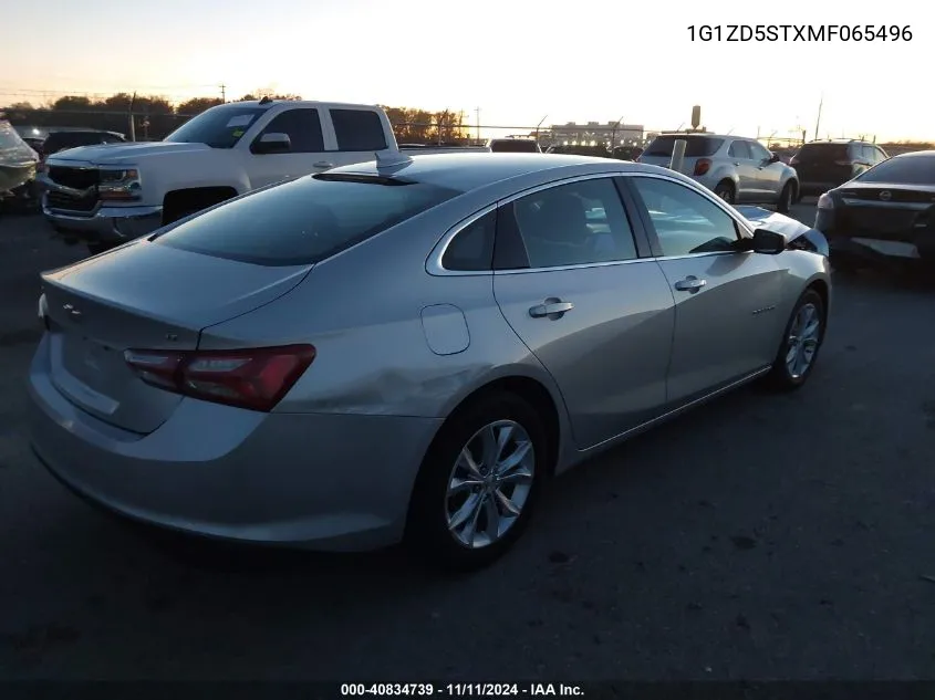 2021 Chevrolet Malibu Fwd Lt VIN: 1G1ZD5STXMF065496 Lot: 40834739