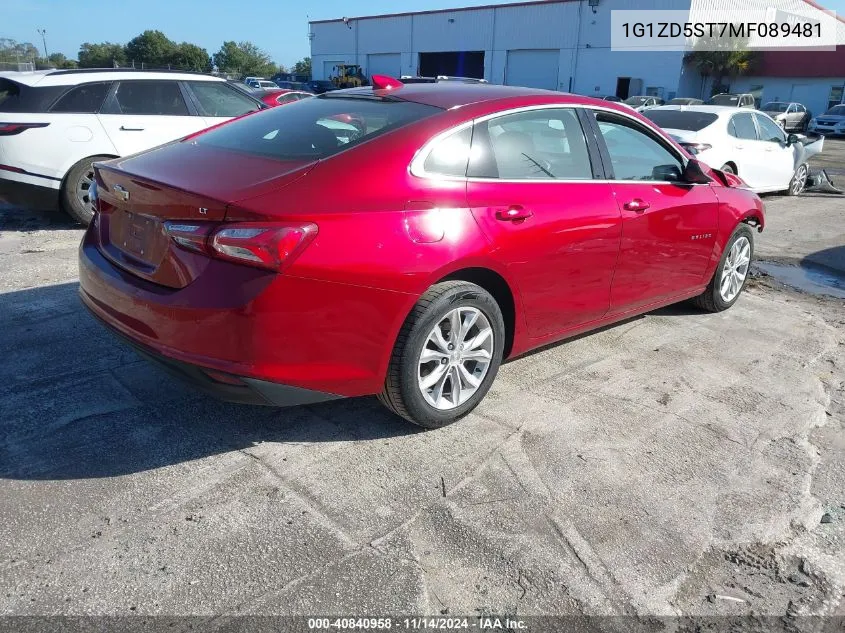 2021 Chevrolet Malibu Fwd Lt VIN: 1G1ZD5ST7MF089481 Lot: 40840958