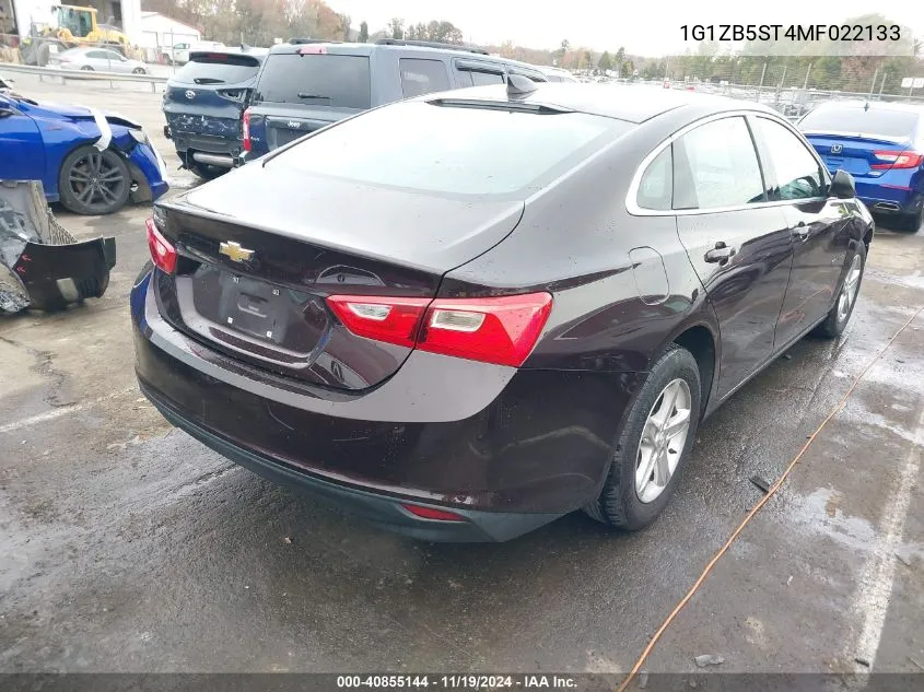 2021 Chevrolet Malibu Fwd Ls VIN: 1G1ZB5ST4MF022133 Lot: 40855144