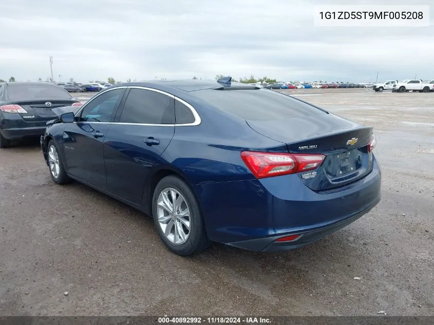 2021 Chevrolet Malibu Fwd Lt VIN: 1G1ZD5ST9MF005208 Lot: 40892992